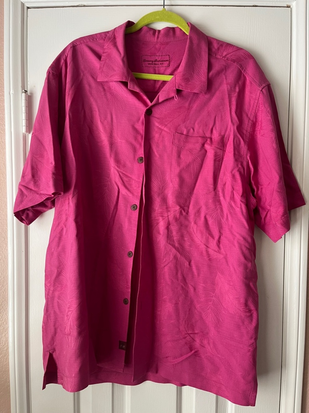 Tommy Bahama Short Sleeve Camp Shirt - Fuchsia 100% silk